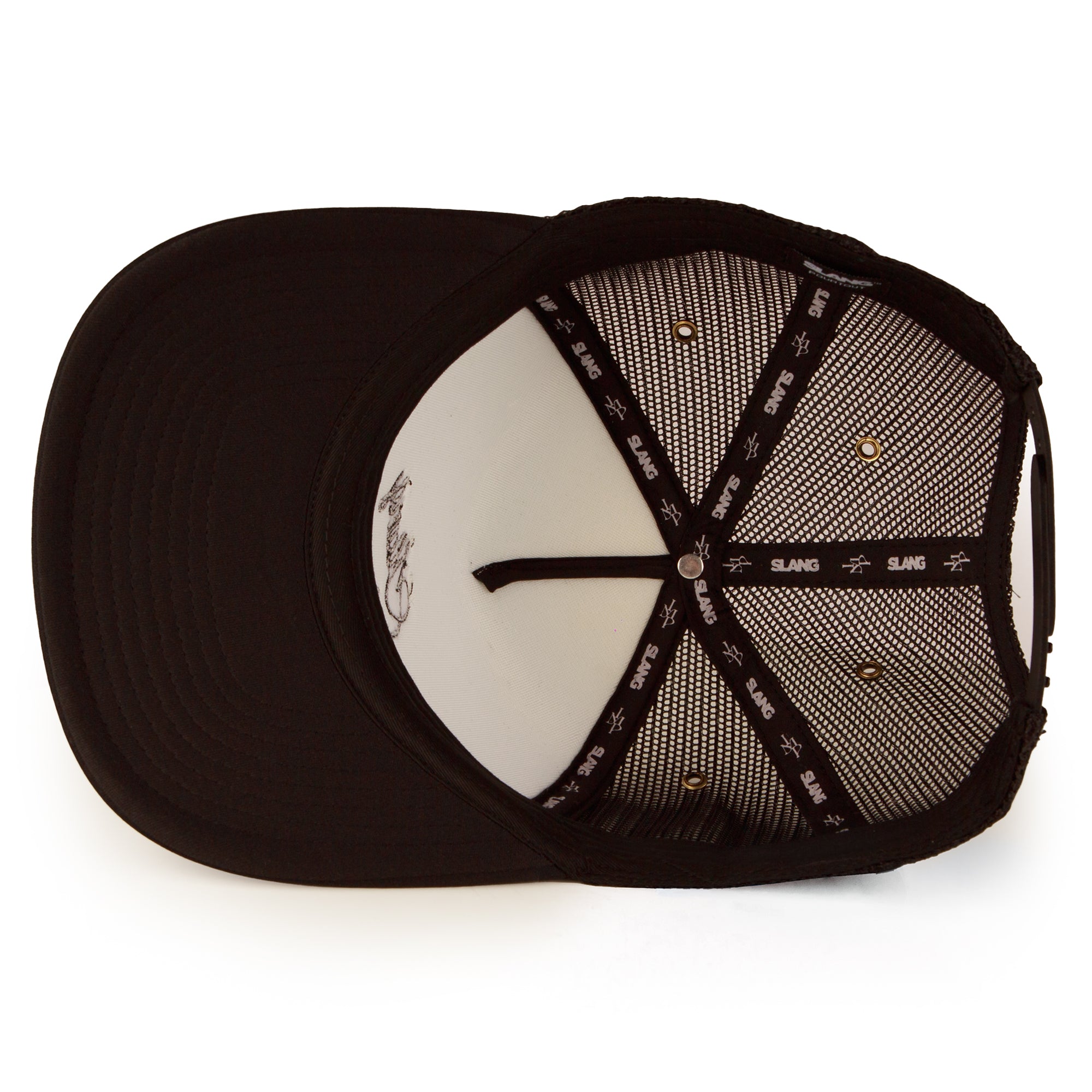 Black and White Script Trucker Hat