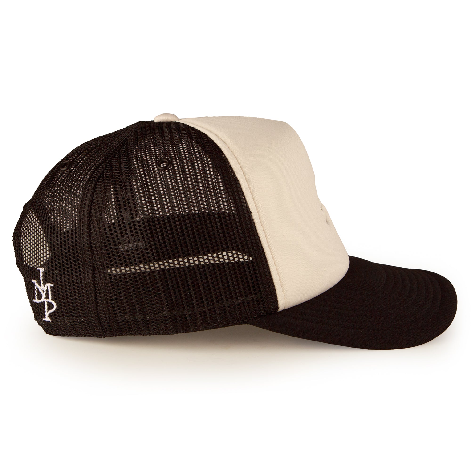 Black and White Script Trucker Hat